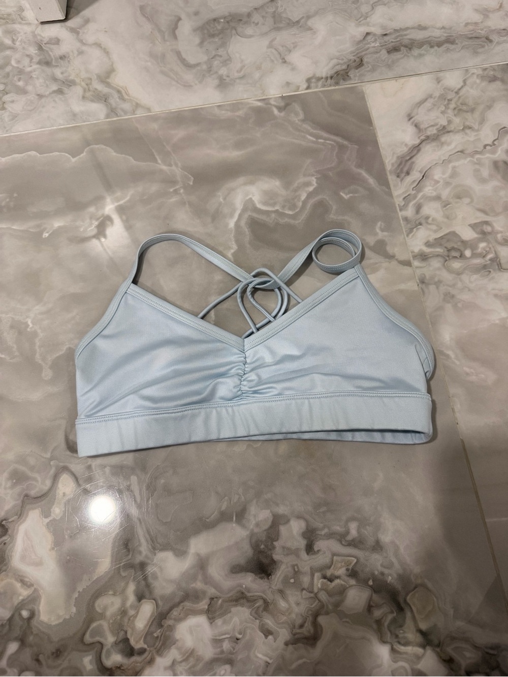 ALO Yoga Light Blue Strappy Sports Bralette